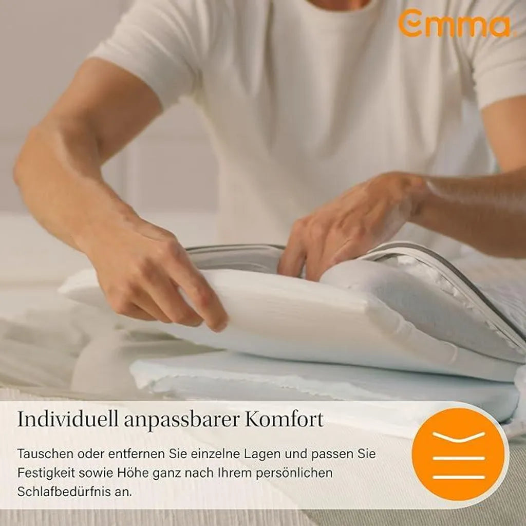 Emma Premium Stützkissen 80x40 – Ergonomisches Nackenkissen mit Thermosync Technologie – Kühlendes Memory Foam Kopfkissen, Höhenverstellbar