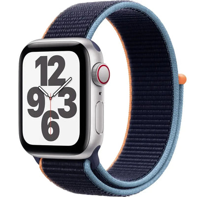 194252612804Apple Watch SE GPS Cellular, Silver Alu Case Blau Sport Band 40mm