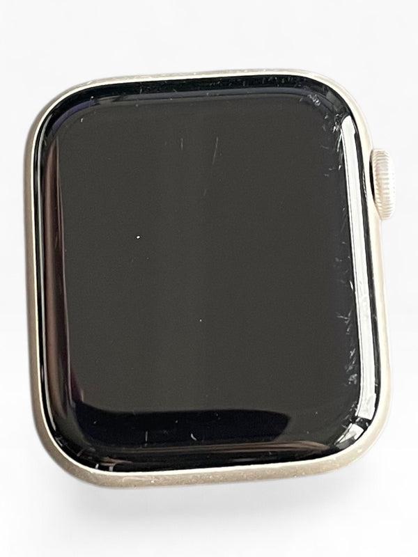 Apple Watch SE GPS 44 mm boîtier en aluminium lumière stellaire montre connectée fitness sport GPS.