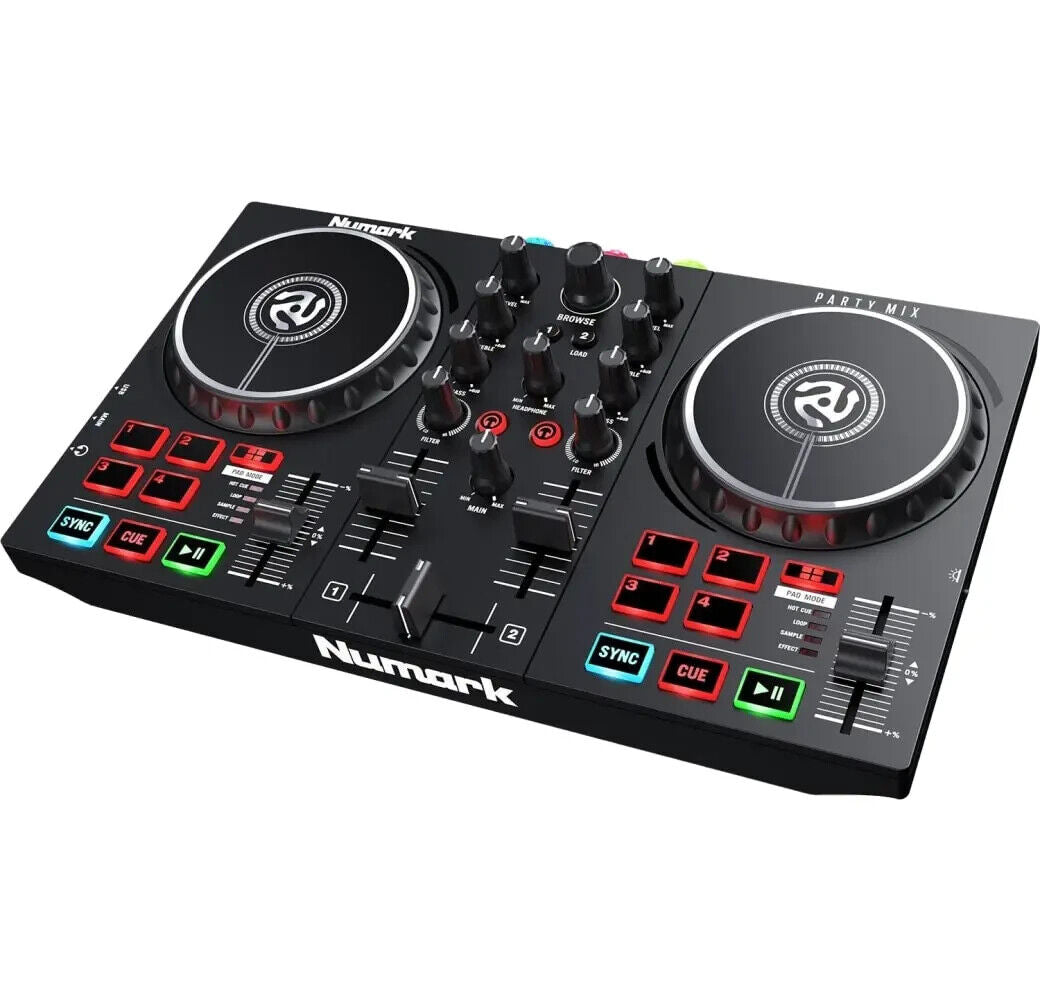 Numark Party Mix II USB 2-Deck-Controller - Schwarz