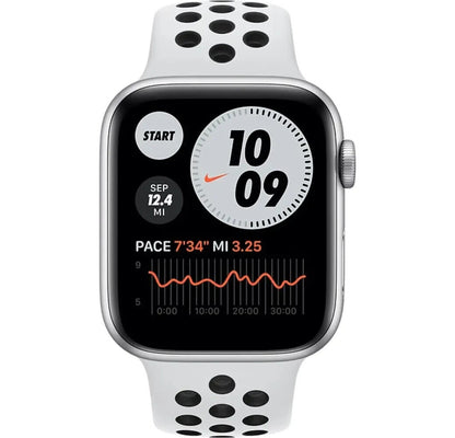 Apple Watch Series 6 Nike 44mm Aluminiumgehäuse mit Pure Platinum/Schwarz