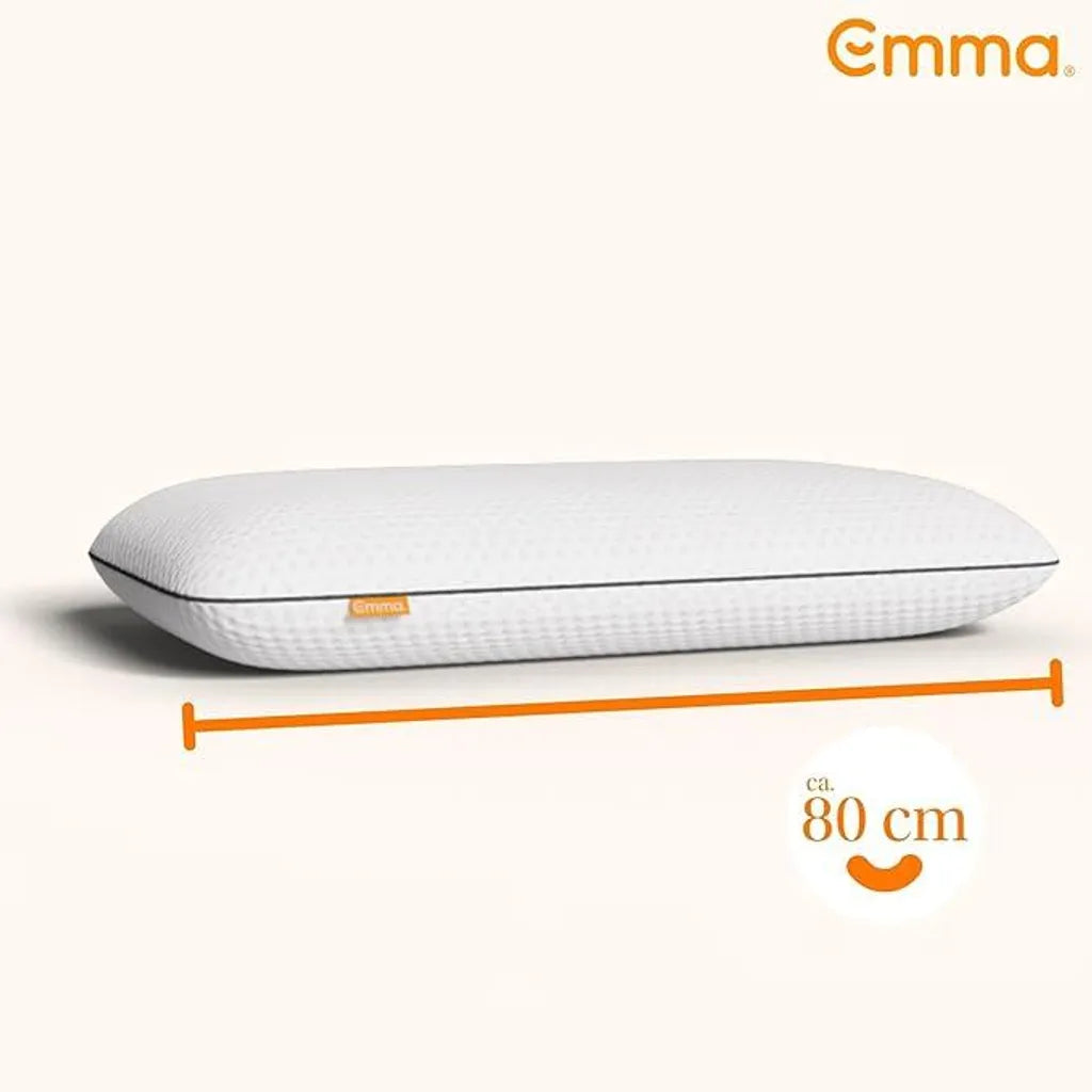 Emma Premium Stützkissen 80x40 – Ergonomisches Nackenkissen mit Thermosync Technologie – Kühlendes Memory Foam Kopfkissen, Höhenverstellbar